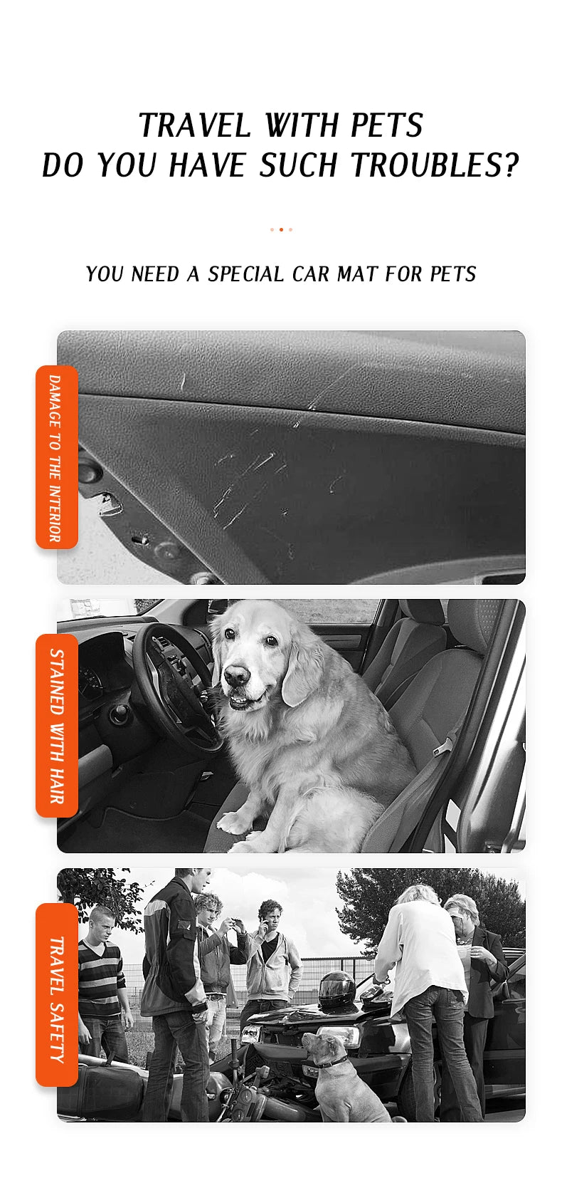 CAWAYI KENNEL Dog Carriers Waterproof Rear Back Pet Dog Car Seat Cover