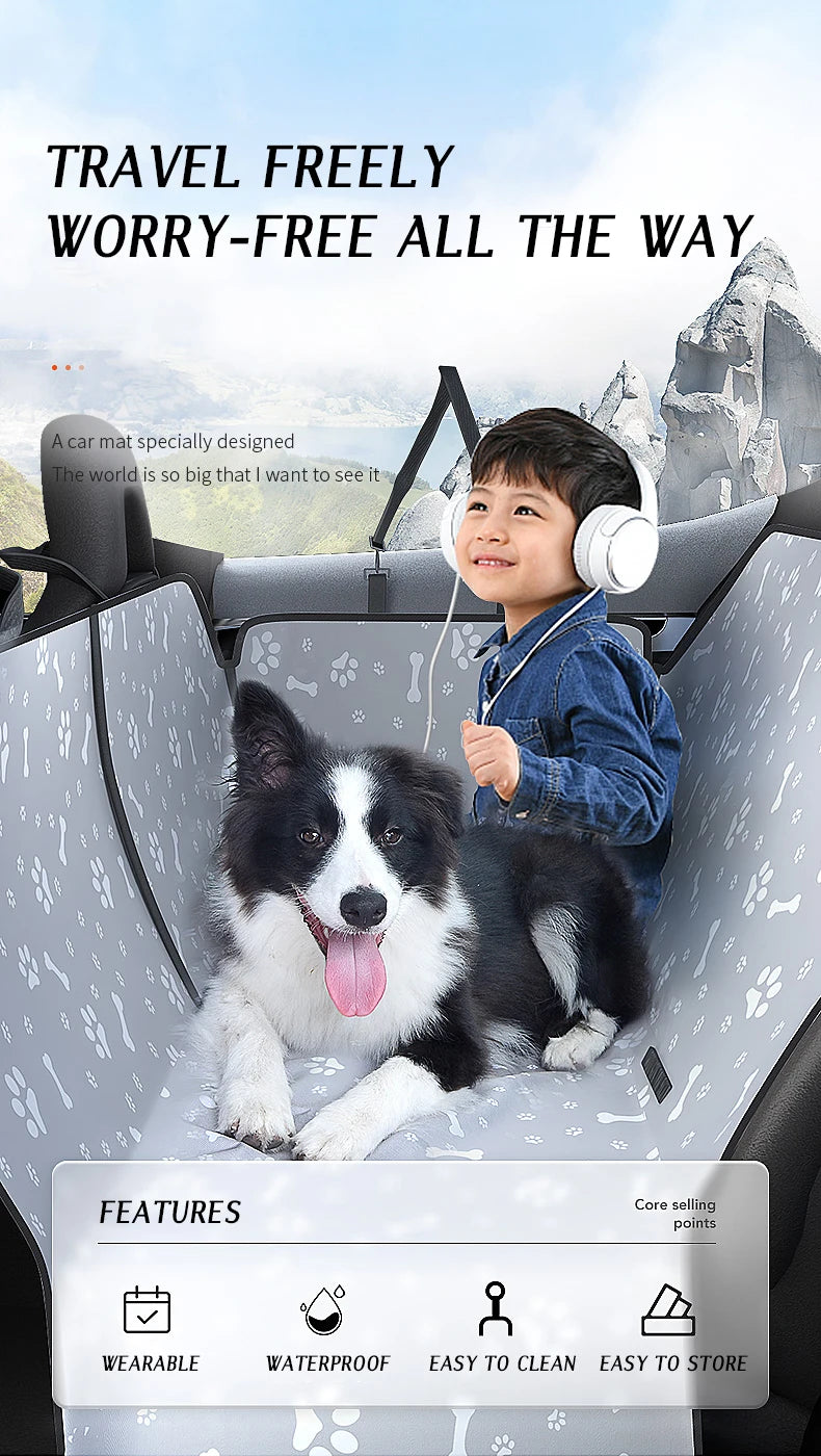 CAWAYI KENNEL Dog Carriers Waterproof Rear Back Pet Dog Car Seat Cover