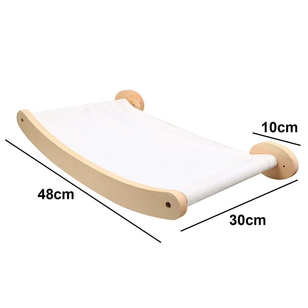 Cat Hammock Cat Tree Wall Mounted Wooden Furniture Scratcher