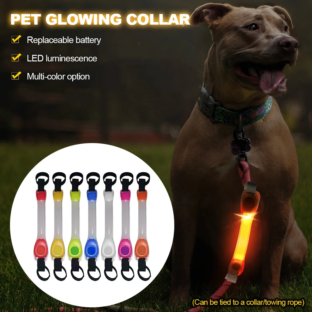 Dog Anti Lost Safety Glowing Collar Outdoor Waterproof Warning LED Flashing Light Strip