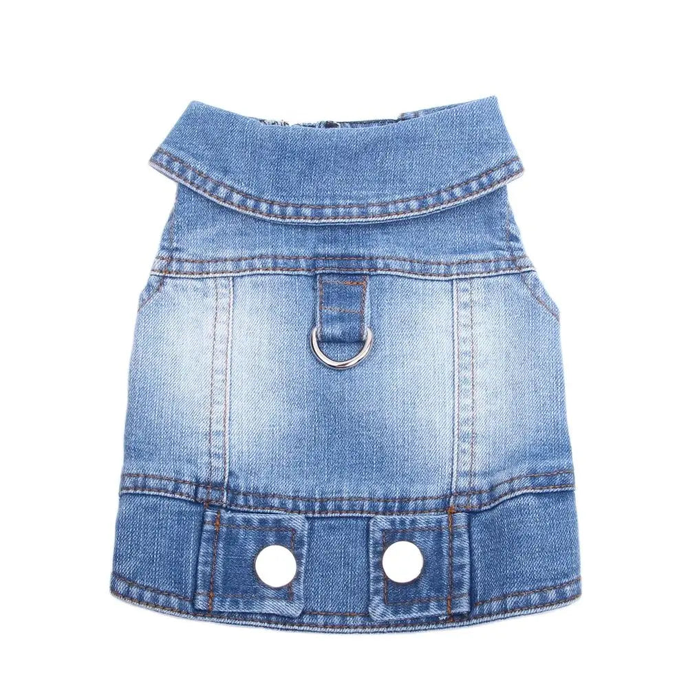 Dogs and Cats Jeans Coat Jacket Silver Buckle Denim Vest