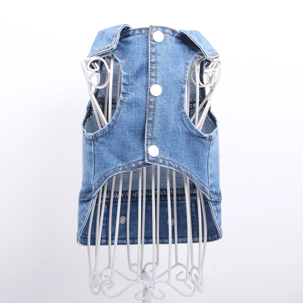 Dogs and Cats Jeans Coat Jacket Silver Buckle Denim Vest
