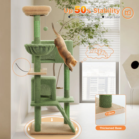 Cat Tree Tower with Cat Condo Cozy Perches Pet Play House
