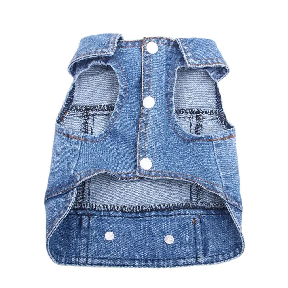 Dogs and Cats Jeans Coat Jacket Silver Buckle Denim Vest