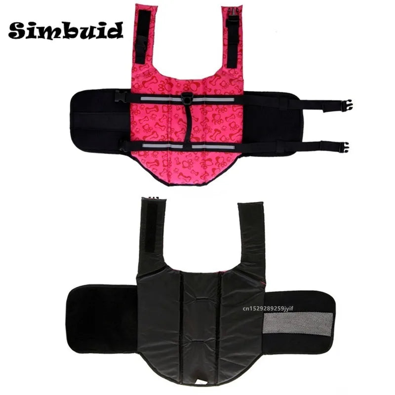 Summer Dog Life Jacket Reflective Adjustable Large Dogs Swimwear