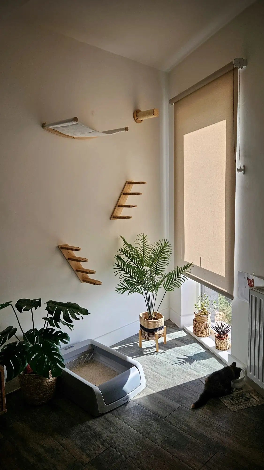 Cat Hammock Cat Tree Wall Mounted Wooden Furniture Scratcher