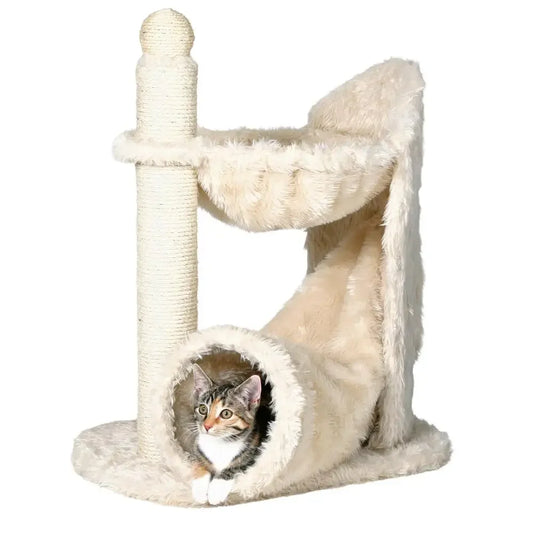 Plush Cat Tree Sisal Scratching Post Tunnel Hammock Combo