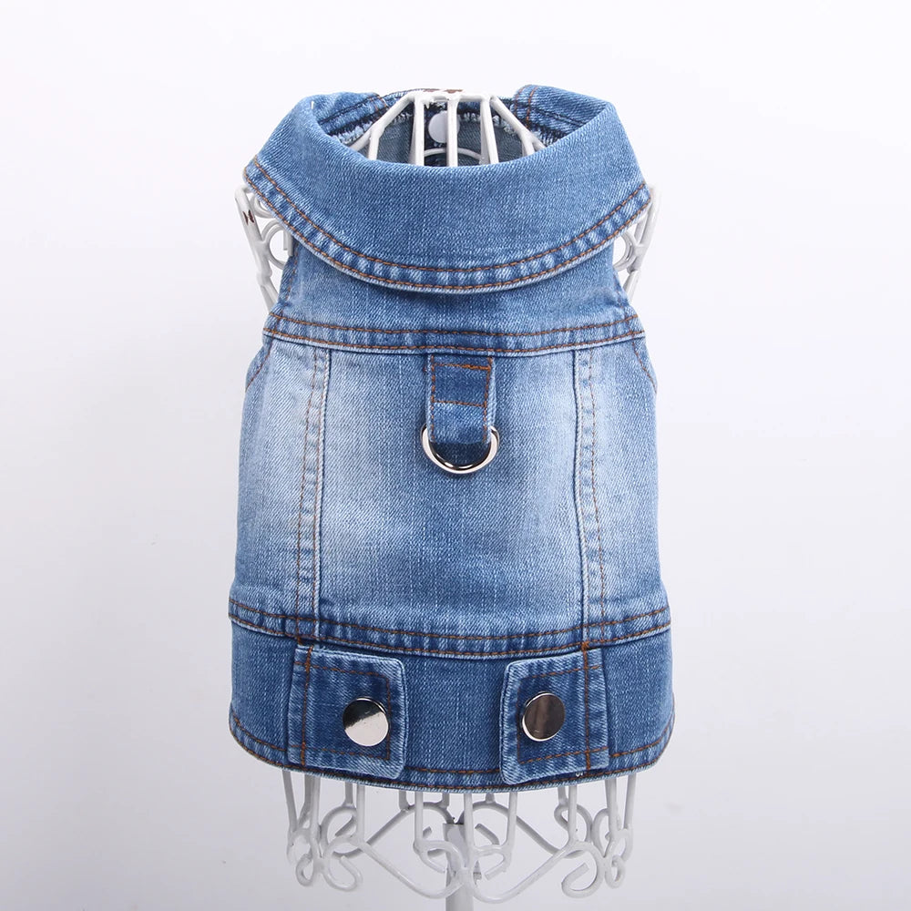 Dogs and Cats Jeans Coat Jacket Silver Buckle Denim Vest