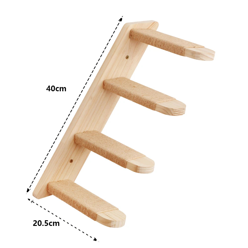 Cat Hammock Cat Tree Wall Mounted Wooden Furniture Scratcher