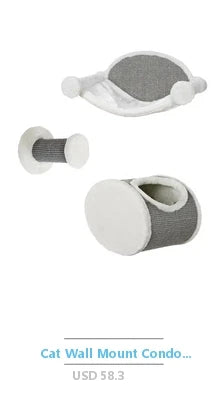 Plush Cat Tree Sisal Scratching Post Tunnel Hammock Combo