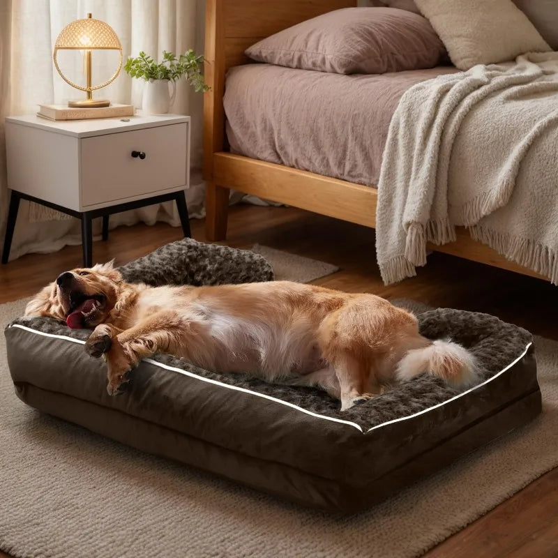 Orthopedic Dog Bed Washable Luxury Plush Dog Cage Bed