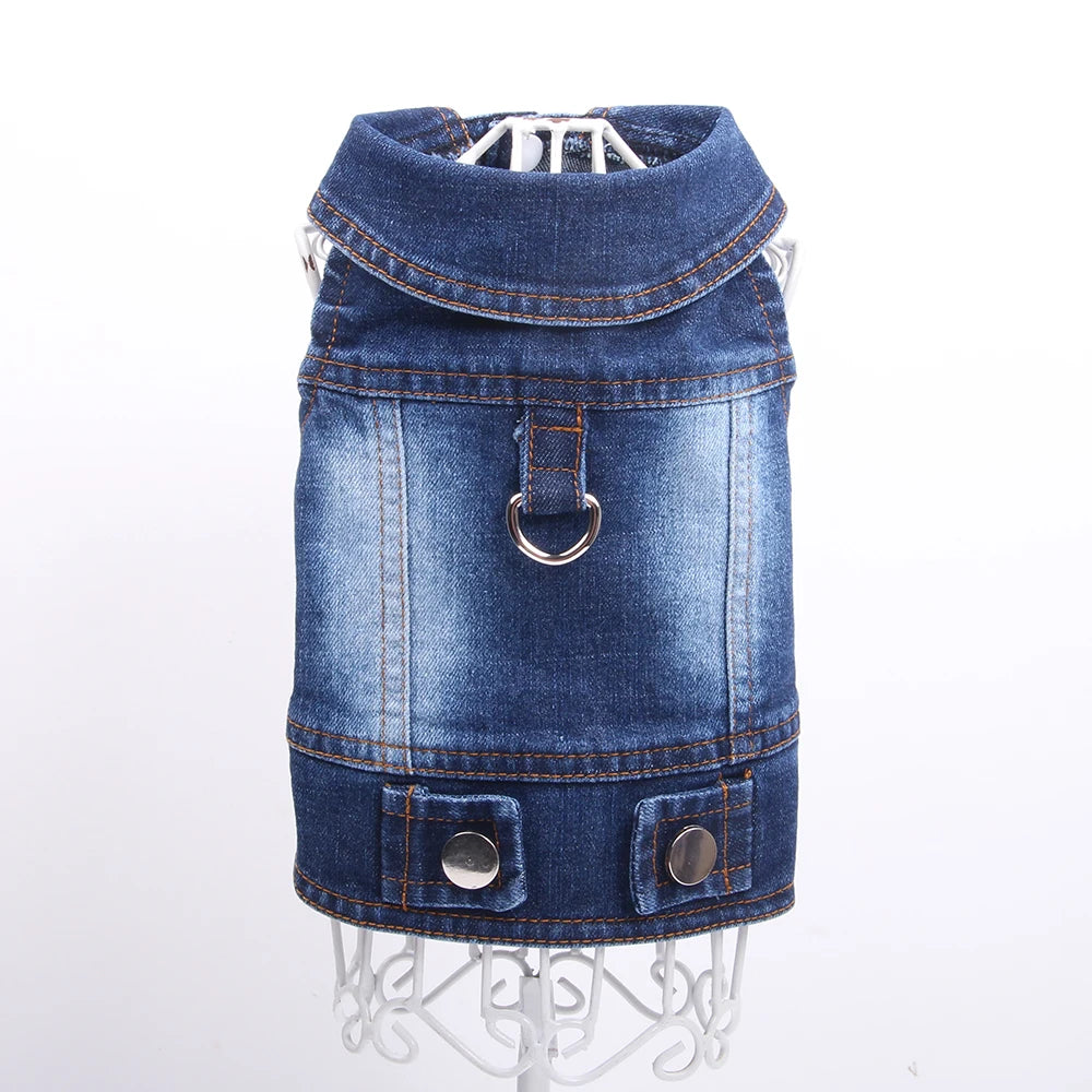 Dogs and Cats Jeans Coat Jacket Silver Buckle Denim Vest