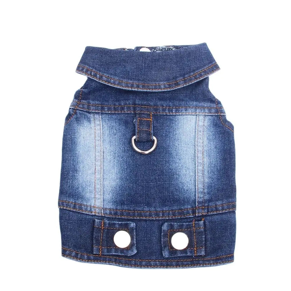 Dogs and Cats Jeans Coat Jacket Silver Buckle Denim Vest