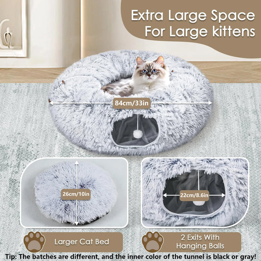 Cat Tunnel Bed for Indoor Cats