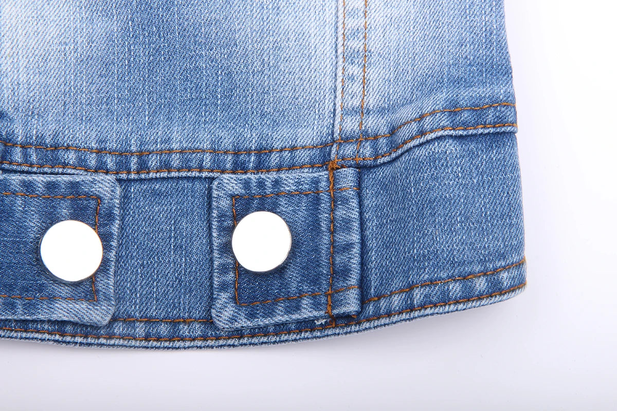 Dogs and Cats Jeans Coat Jacket Silver Buckle Denim Vest
