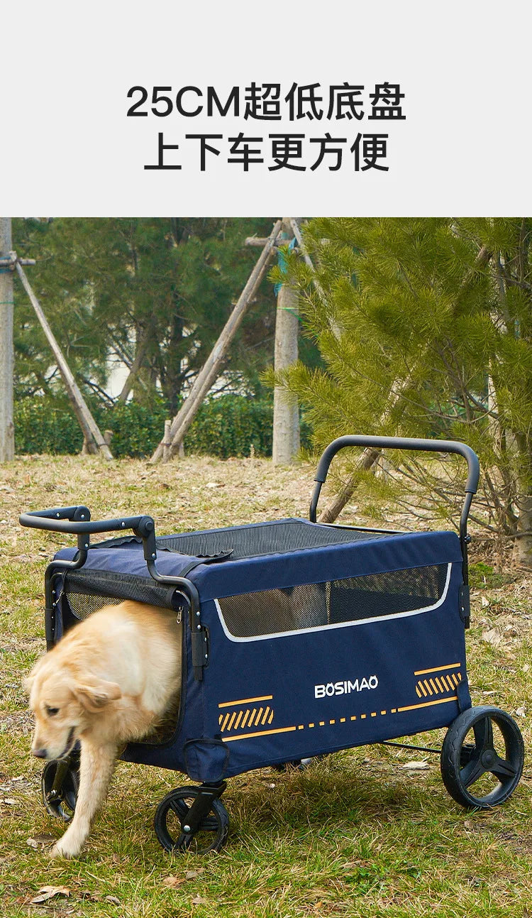 Dog Stroller 4 Wheel Pet Trolley Carrier
