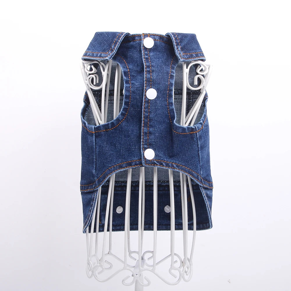 Dogs and Cats Jeans Coat Jacket Silver Buckle Denim Vest