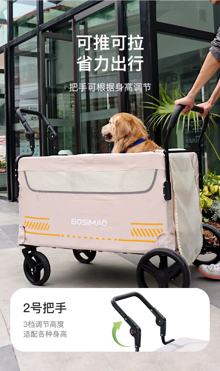 Dog Stroller 4 Wheel Pet Trolley Carrier
