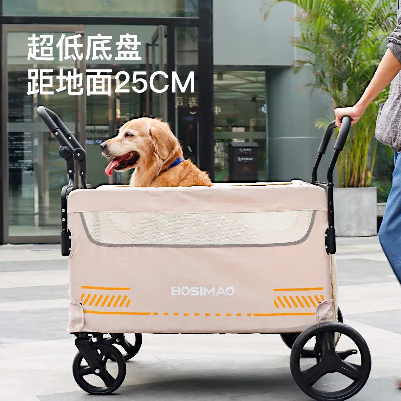 Dog Stroller 4 Wheel Pet Trolley Carrier