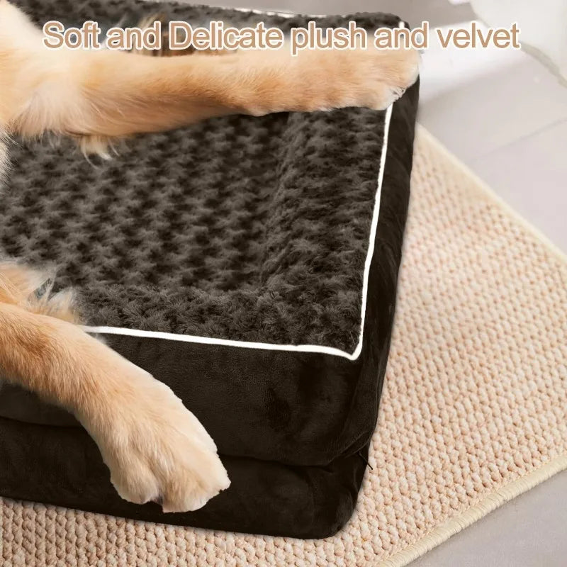 Orthopedic Dog Bed Washable Luxury Plush Dog Cage Bed