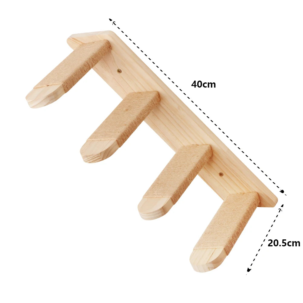 Cat Hammock Cat Tree Wall Mounted Wooden Furniture Scratcher