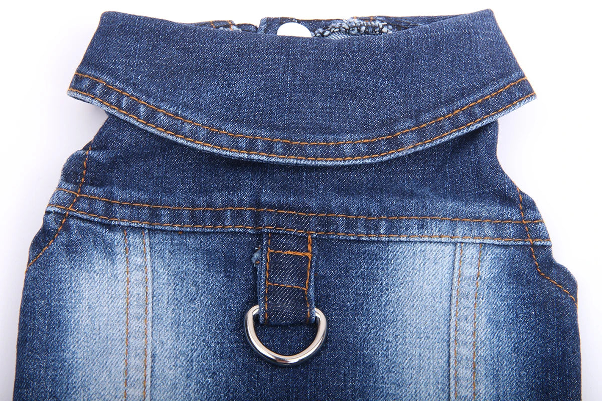Dogs and Cats Jeans Coat Jacket Silver Buckle Denim Vest