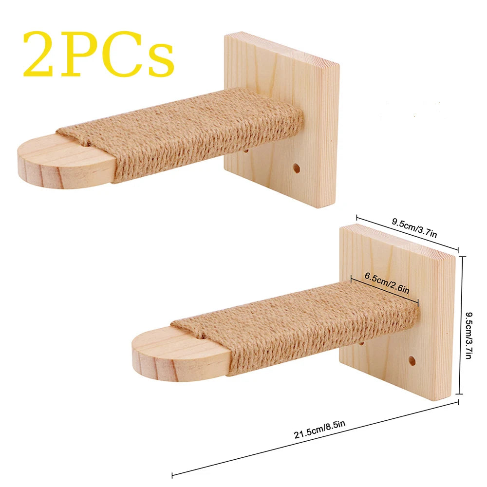 Cat Hammock Cat Tree Wall Mounted Wooden Furniture Scratcher