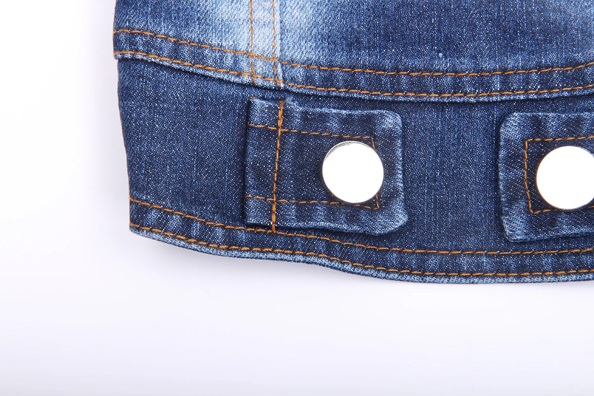 Dogs and Cats Jeans Coat Jacket Silver Buckle Denim Vest