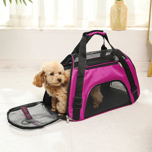 Soft-Sided Pet Travel Carrier Breathable Mesh Outdoor Tent Carrier