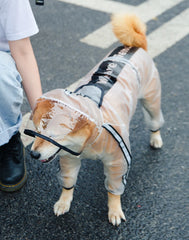 Waterproof Dog Raincoat With Hood Transparent Pet Cat Puppy Rain Coat Pet Jacket Clothes For Small Medium Large Dog Pet Supplies