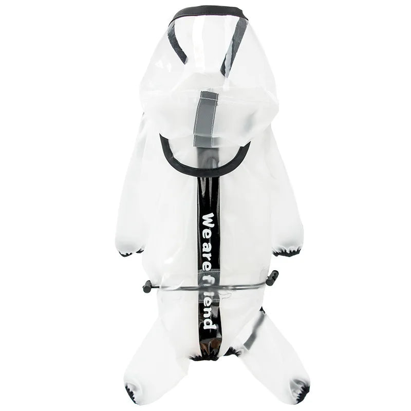 Waterproof Dog Raincoat With Hood Transparent