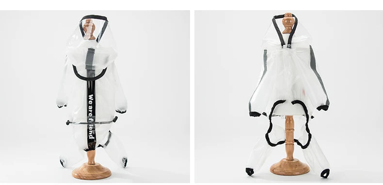 Waterproof Dog Raincoat With Hood Transparent