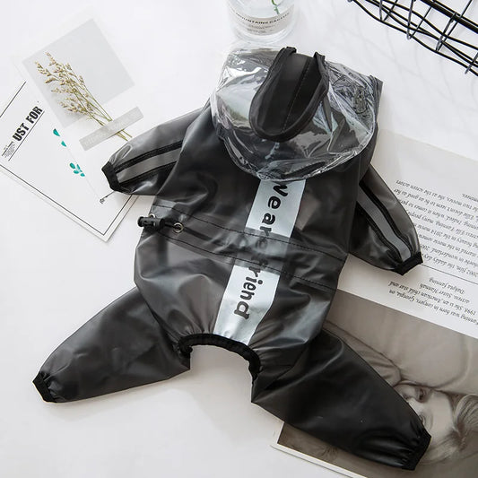 Waterproof Dog Raincoat With Hood Transparent Pet Cat Puppy Rain Coat Pet Jacket Clothes For Small Medium Large Dog Pet Supplies