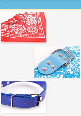 Adjustable Dog Bandana Leather Printed Soft Collar For Dog Pet Supplies Cat Scarf Collar For Chihuahua Puppy Pet Neckerchief