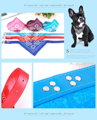 Adjustable Dog Bandana Leather Printed Soft Collar For Dog Pet Supplies Cat Scarf Collar For Chihuahua Puppy Pet Neckerchief