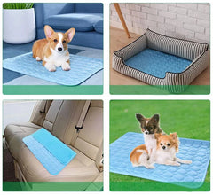 Summer Pet Cooling Mat Pad for Medium Large Dogs Washable French Bulldog Big Dog Ice Gel Bed Shiba Inu Mattress mascotas Blanket