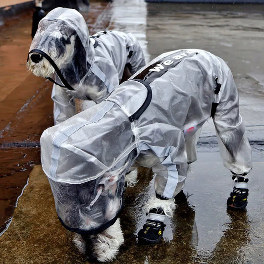 Waterproof Dog Raincoat With Hood Transparent Pet Cat Puppy Rain Coat Pet Jacket Clothes For Small Medium Large Dog Pet Supplies