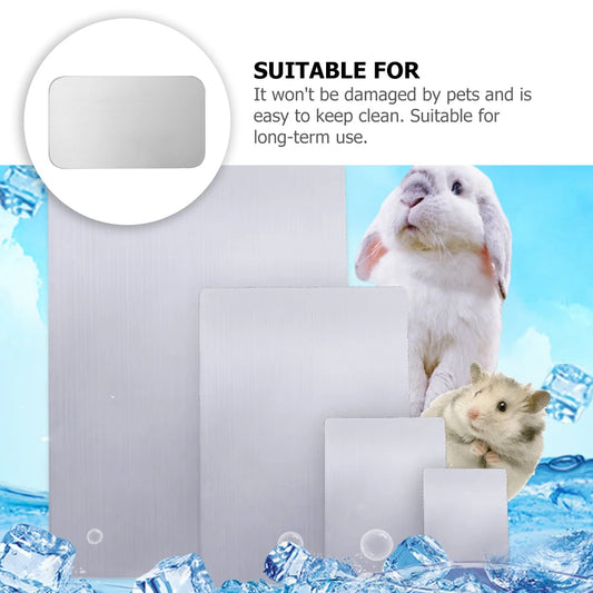 1PC Rabbit Cooling Mat Pet Hamster Aluminum Cool Ice Pad Cage Sleeping Bed Plate for Bunny Puppy Kitten Chinchilla Pet Supply