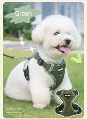 No Pull Small Dog Harness and Leash Set Breathable Puppy Chest Strap Reflective Pet Harness Vest 4-point Adjustment Chihuahua