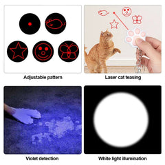 Pet Toys Cat USB Rechargeable Multifunctional Pet Laser Toy For Cats Interactive Funny Kitten Training Laser Toy Cat Accessories