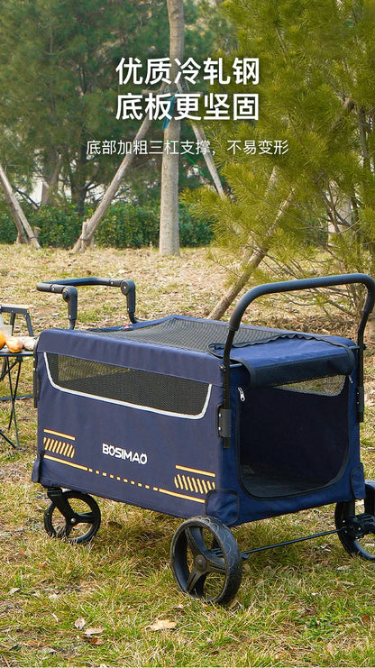 Dog Stroller 4 Wheel Pet Trolley Carrier