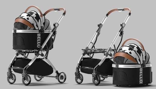 China Factory Supply Outdoor Portable Dog Pushchair Ergonomic Customizable Pet Stroller
