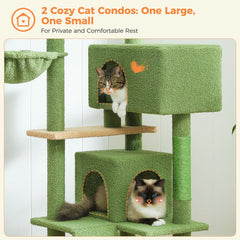 Multi-Level Luxury Cat Tree Tower with Cat Condo Cozy Perches Pet Play House Scratching Post Stable Cat Tower with Hanging Ball