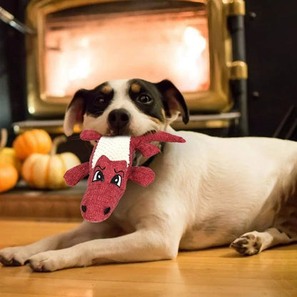 Pet Chew Toys Interactive Cartoon Animal Plush Alligator Shape Dog Sound Toy