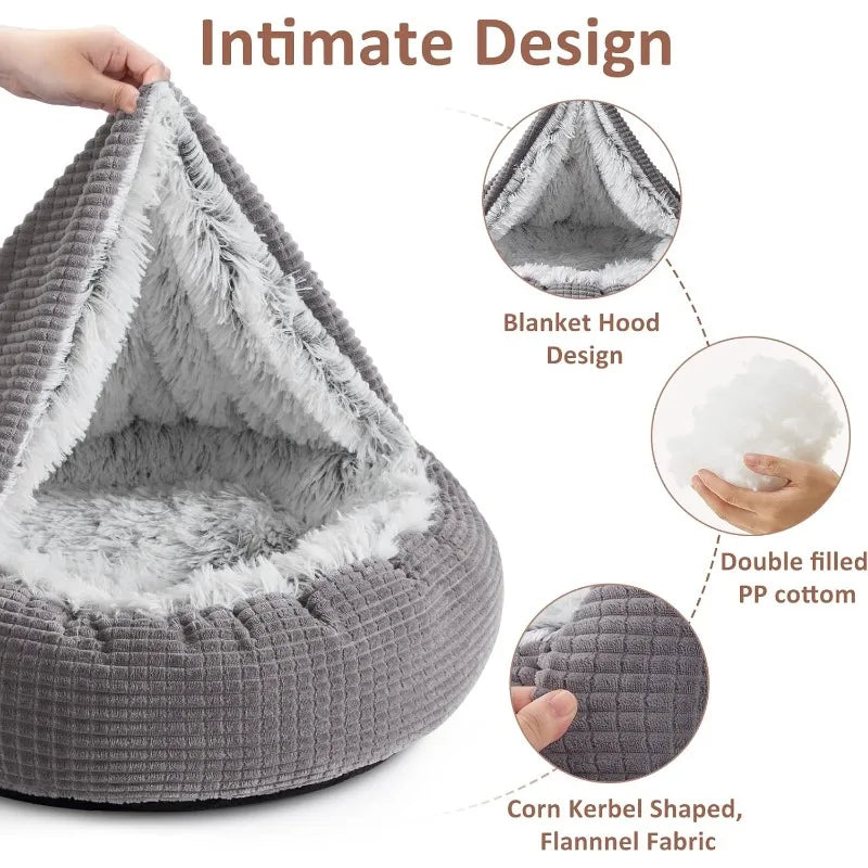 Small Dog Bed with Blanket Attached
