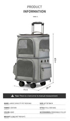 Trending hot product travel wheels stroller rolling trolley pet carrier Oxford Weekend pet carrier with wheels for 2 cats