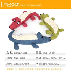 Pet Chew Toys Interactive Cartoon Animal Plush Alligator Shape Dog Sound Toy Gnawing Grinding Teeth Training Supplies