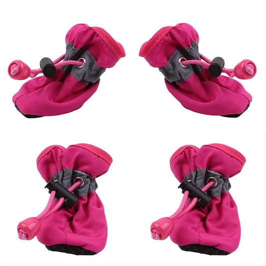 4pcs/set Waterproof Pet Dog Shoes Chihuahua Anti-slip Rain Boots Footwear For Small Cats Dogs Puppy Booties