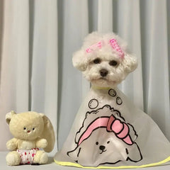 Pets Dogs Clothes Cloak Haircut Cloak Jacket For Dogs Cats Tear Stain Facial Care Waterproof Raincoat Cape Cloth Pet Supplies