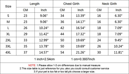 OIMG Summer Pet Short Sleeved Parent-child Striped Vest Dog